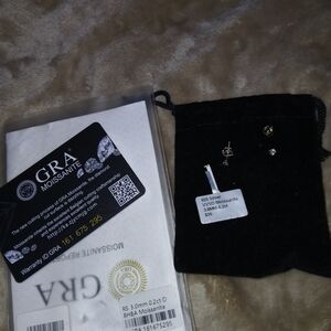 Moissanite Stud Earrings with Silver Setting